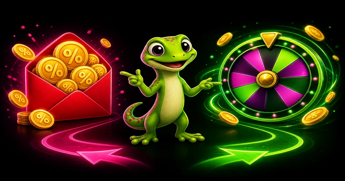 Ilustrasi dua jalur bonus TokekWin: cashback dari kekalahan dan rollingan dari turnover